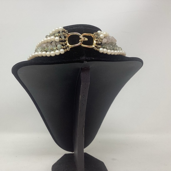 Multi Strand Pearl & Nature Stone Necklace - Picture 4 of 6